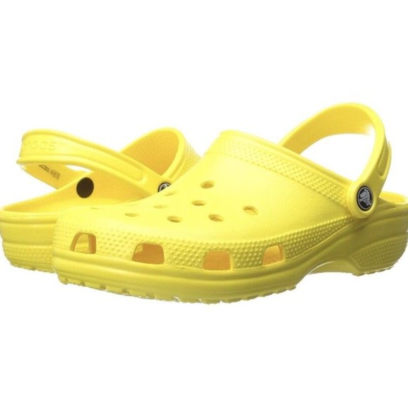 Crocs Classic Clog Slip On Shoes Lemon Yellow - Unisex Crocs - Picture 1 of 5